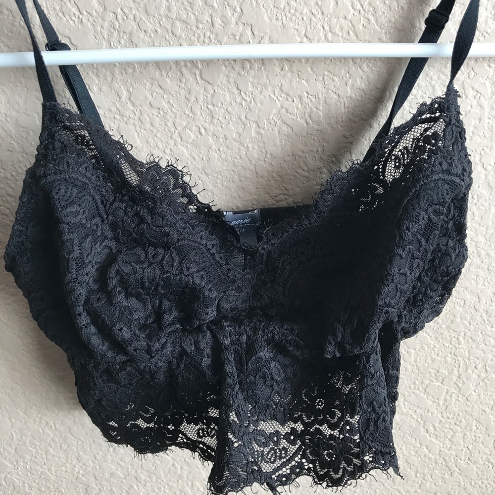 Aerie Small Navy Longline Lace Bralette